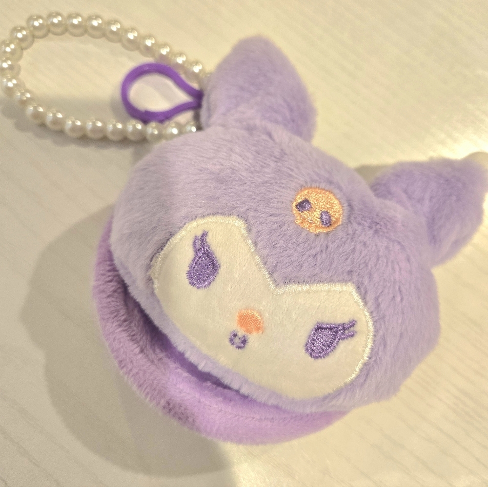 Purple Plush Keychain Coin Pouch